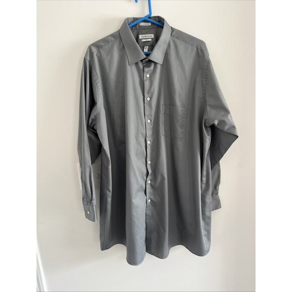 Van Heusen Other - Van Heusen men’s Wrinkle Free Dress Shirt long sleeved size 19 35/26 Tall Gray